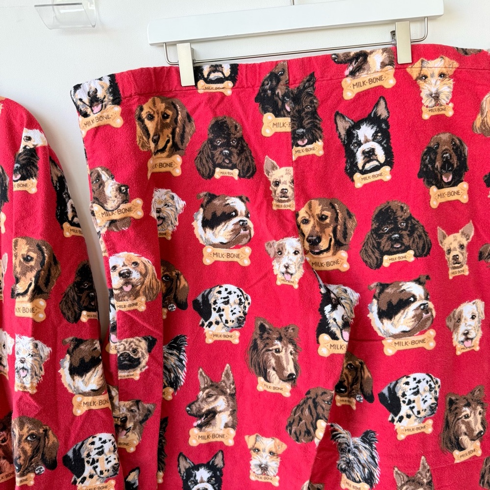Nick & Nora Dogs Milk-bone Flannel Pajama Set in Red size large - Picture 9 of 9